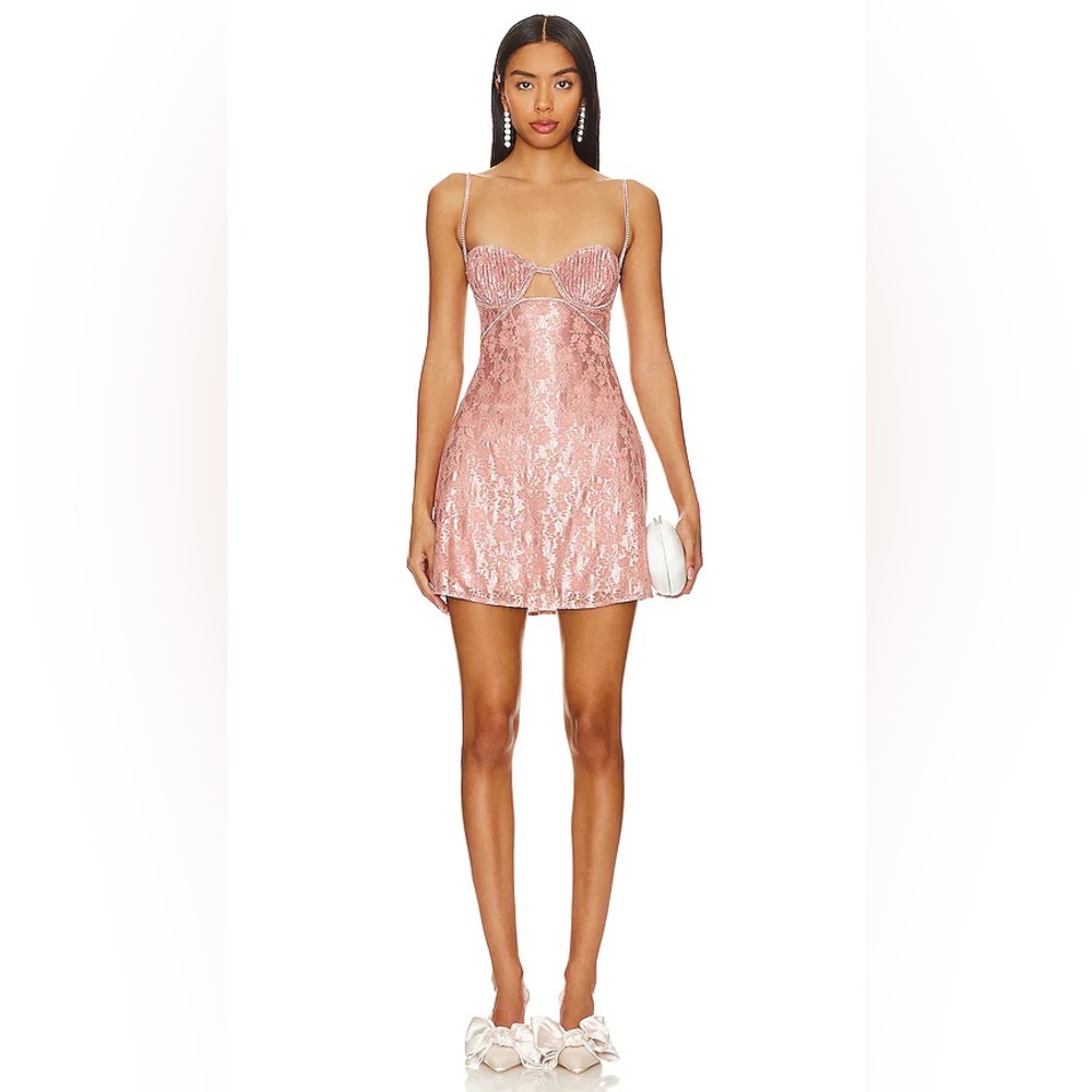 For Love & Lemons Shai Mini Dress in Pink